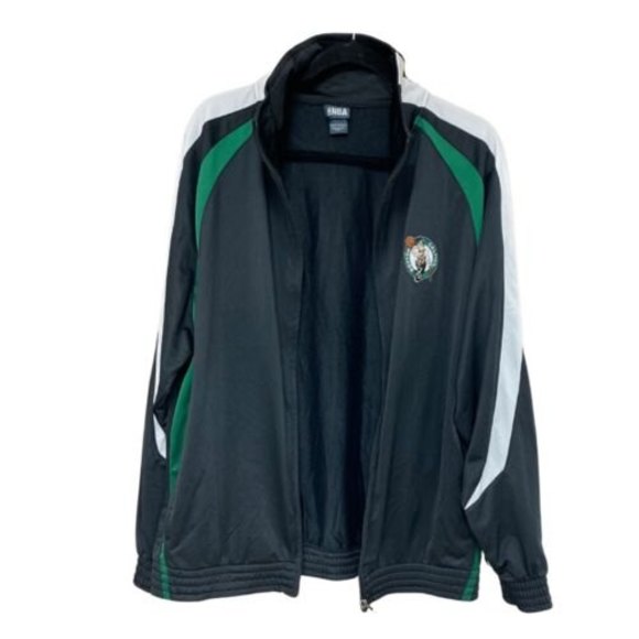Boston Celtics NBA Men's Full Zip Black Green White Track Jacket Size Large - Picture 6 of 9